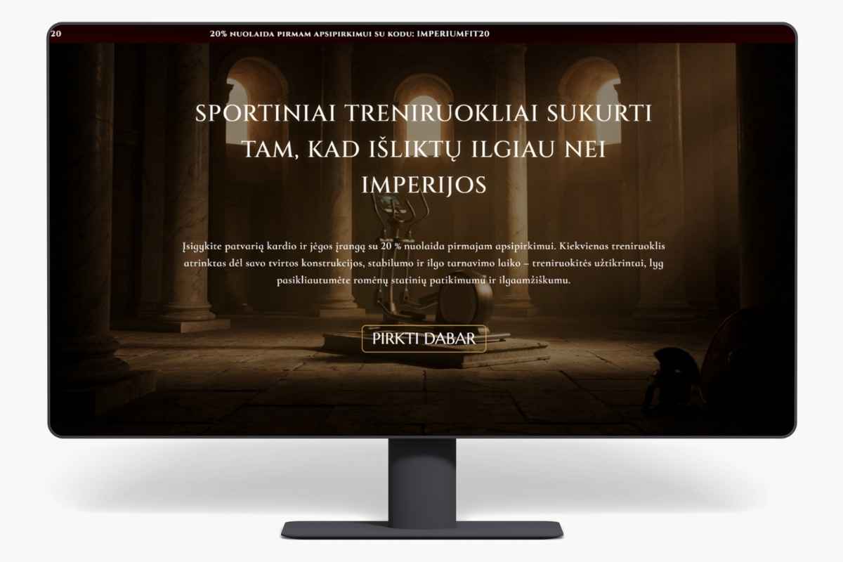 ImperiumFit hero desktop mockup