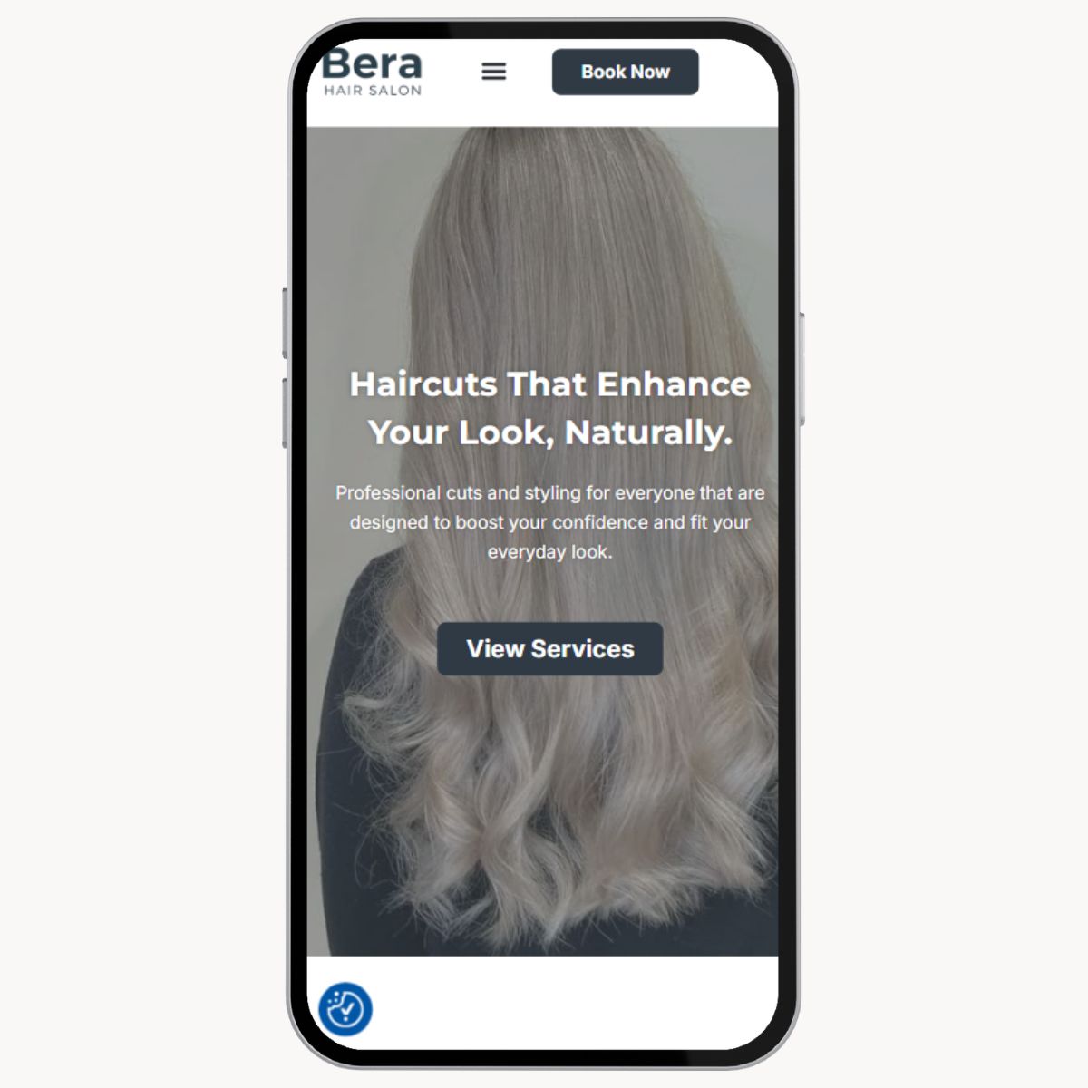 Bera Hair Salon mobile mockup