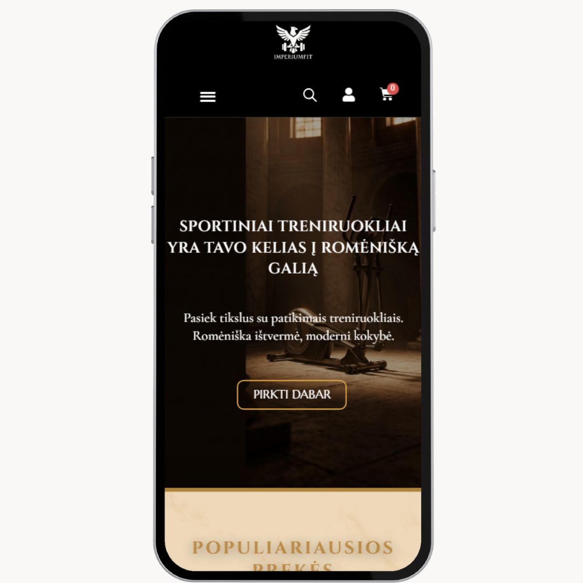 ImperiumFit mobile mockup
