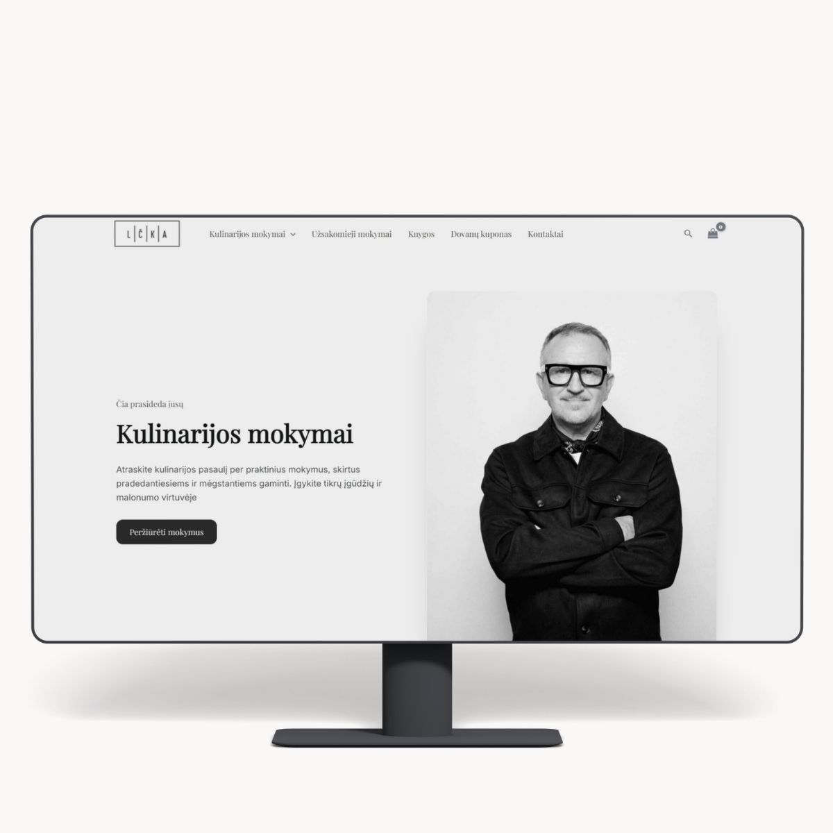 Kulinarijos Akademija desktop mockup