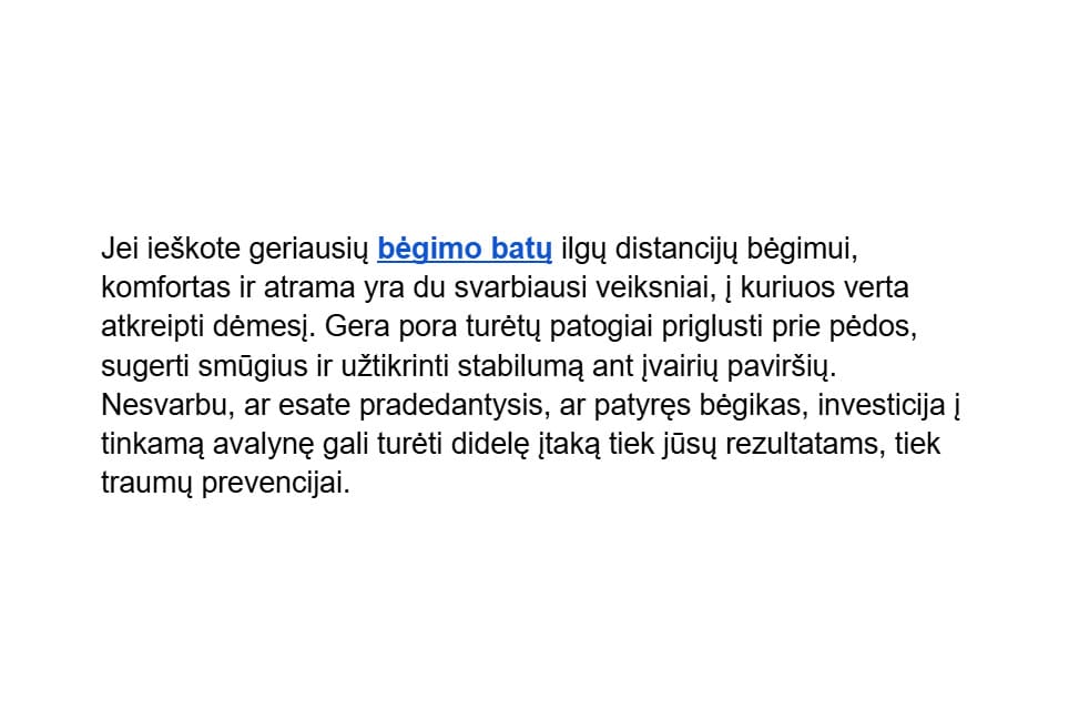 SEO raktažodžių panaudojimas tekste